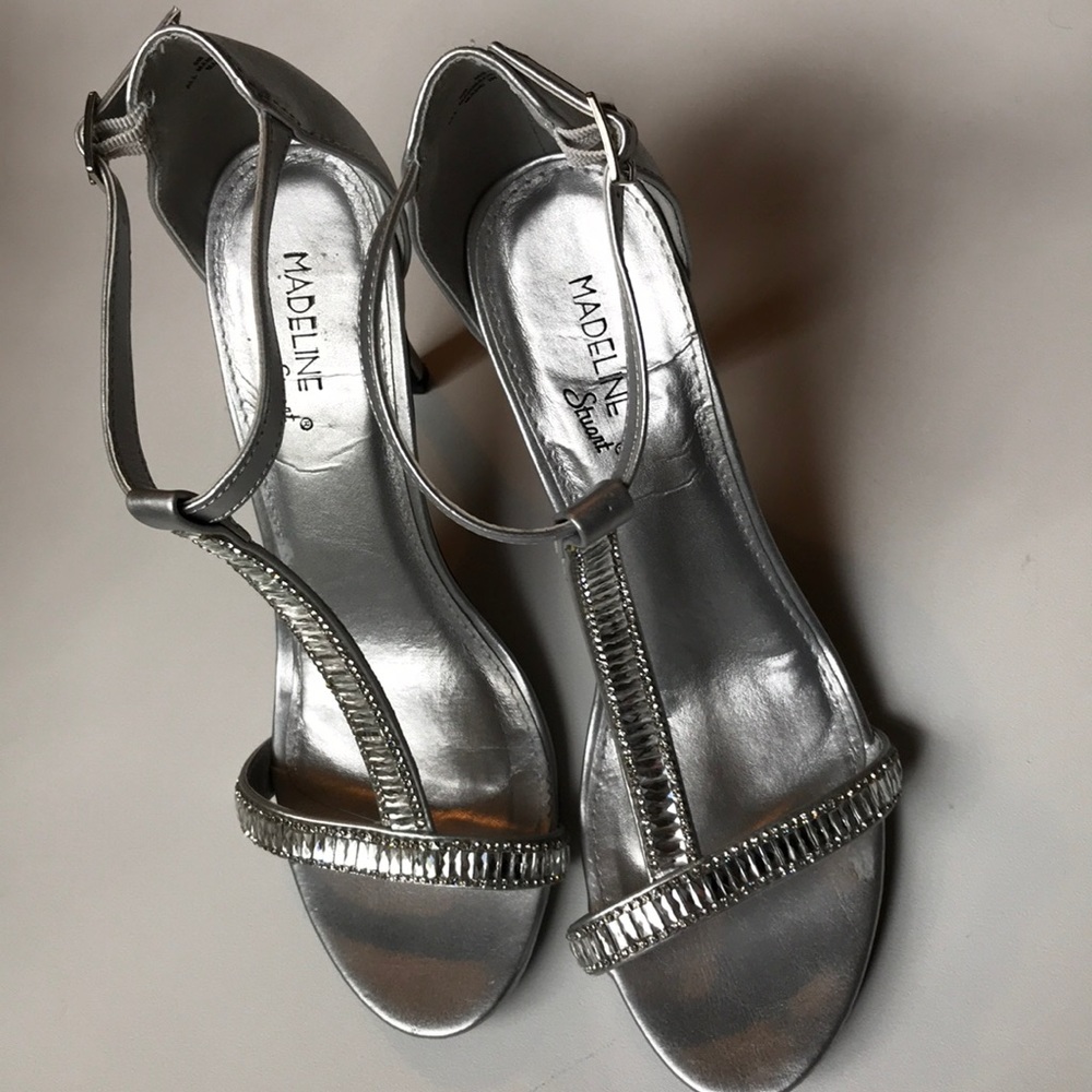 Silver Rhinestone Strappy Heels🌺HP🌺 - Picture 7 of 8